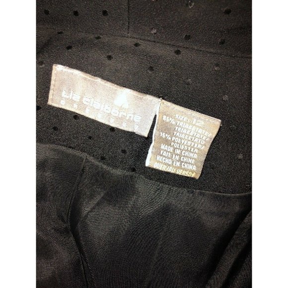 Liz Claiborne Sz 12 Black Career Dress Side Close - Picture 4 of 4